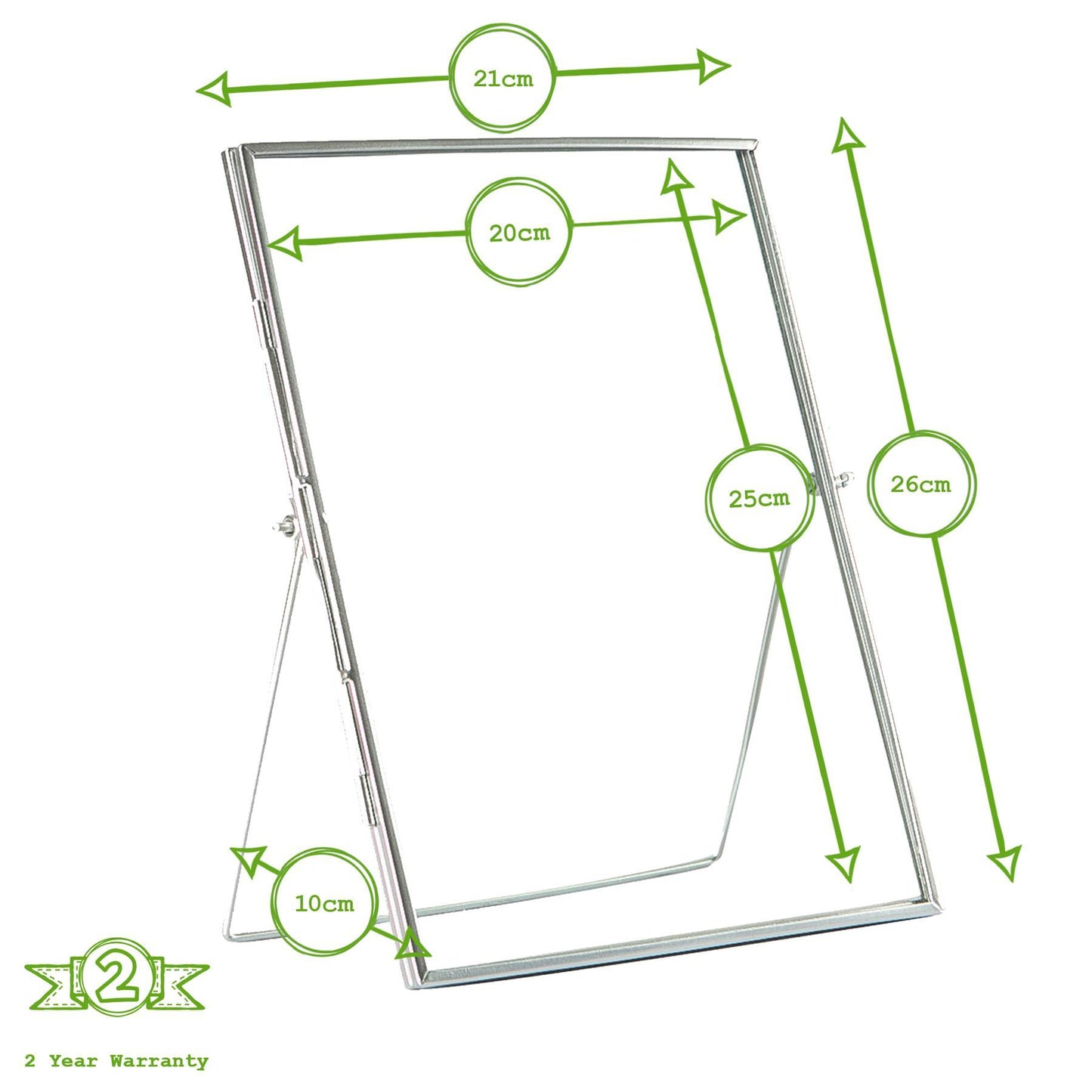 8" x 10" Standing Metal Photo Frame - by Nicola Spring