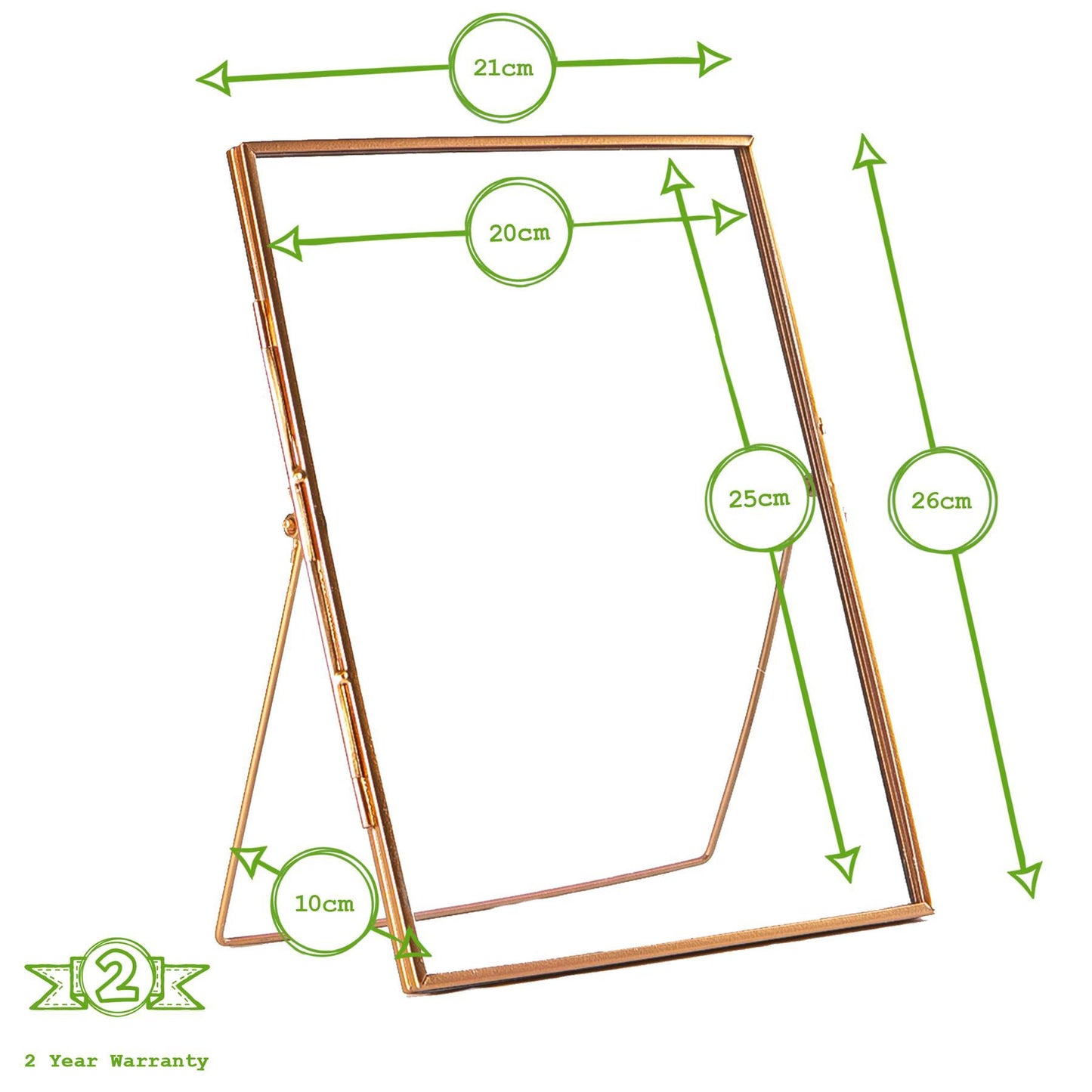 8" x 10" Standing Metal Photo Frame - by Nicola Spring