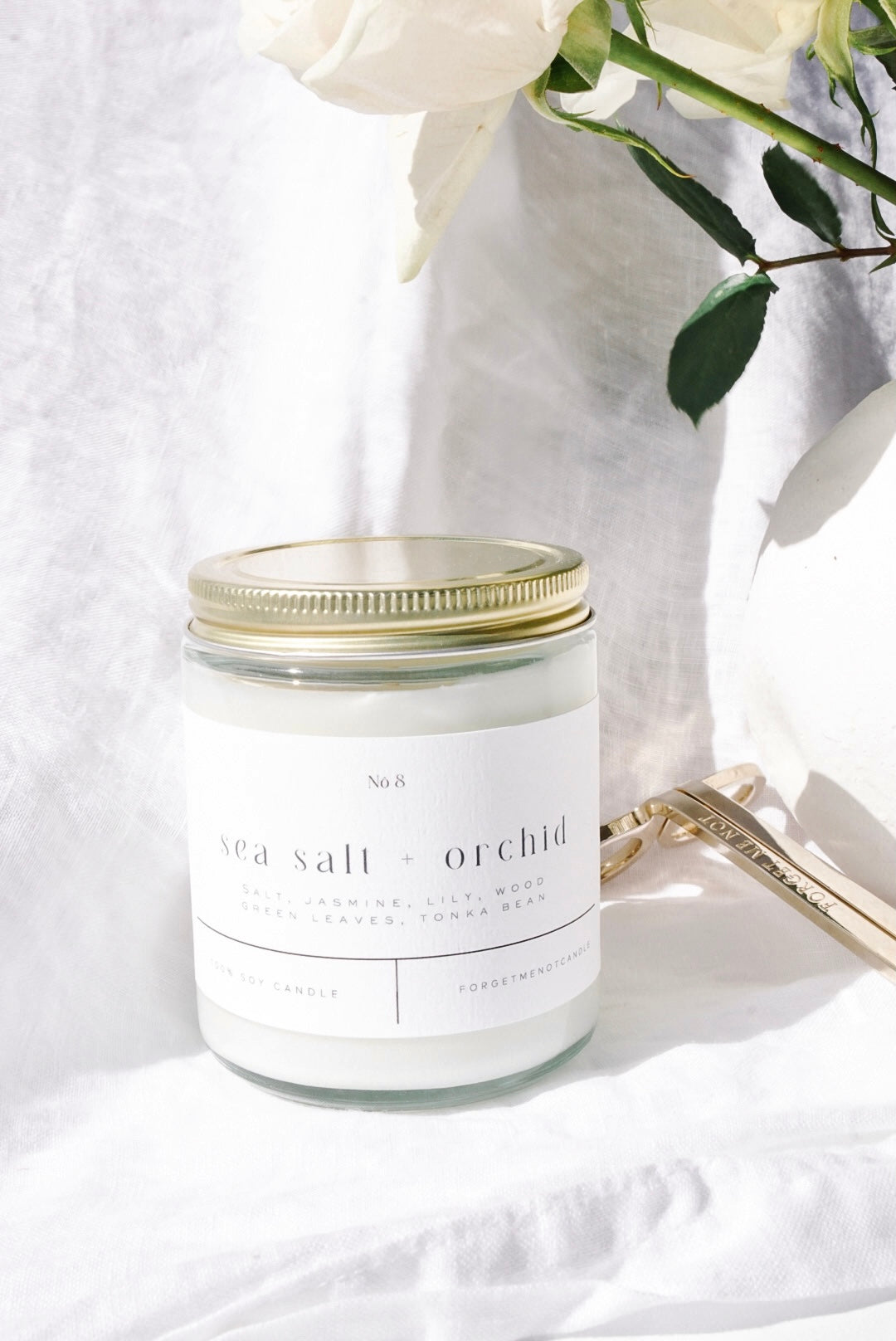 Sea Salt + Orchid 9 oz Glass Candle - Sold as Case of 6