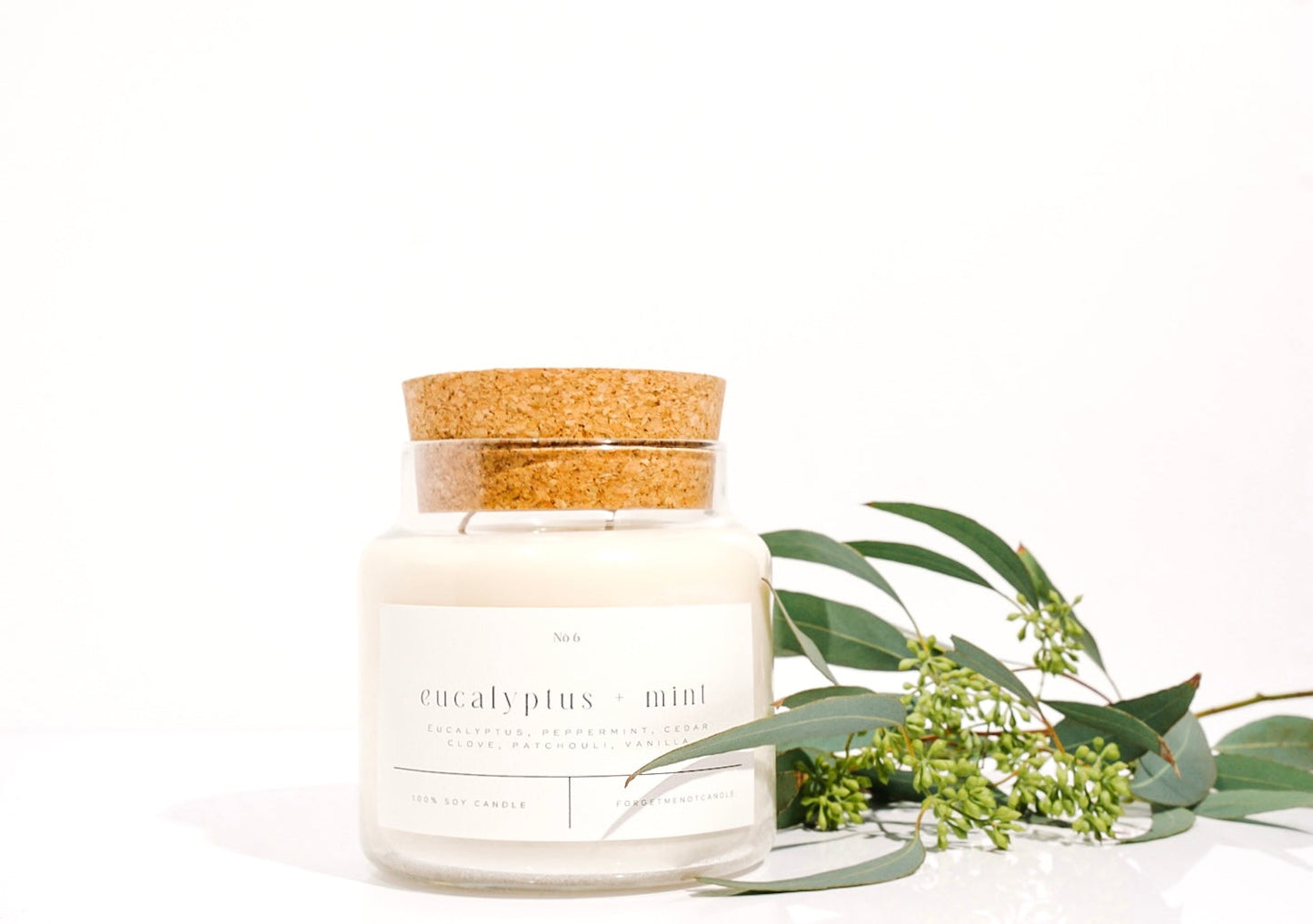 Eucalyptus + Mint 22 oz Glass Candle – Sold as Case of 6
