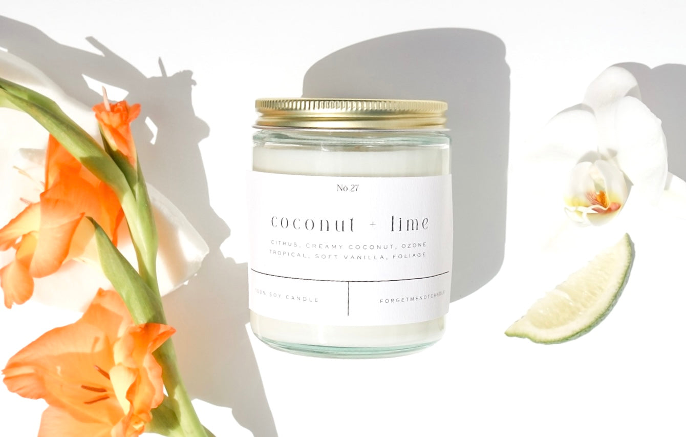 Coconut + Lime 9 oz Glass Candle - Sold as Case of 12