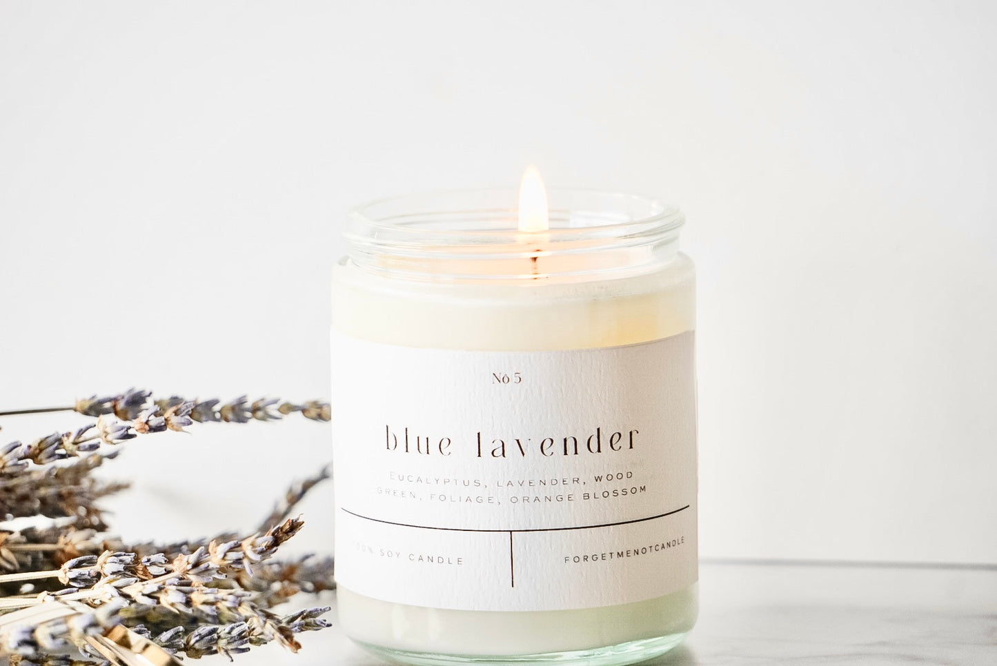 Blue Lavender 9 oz Glass Candle - Sold as Case of 12