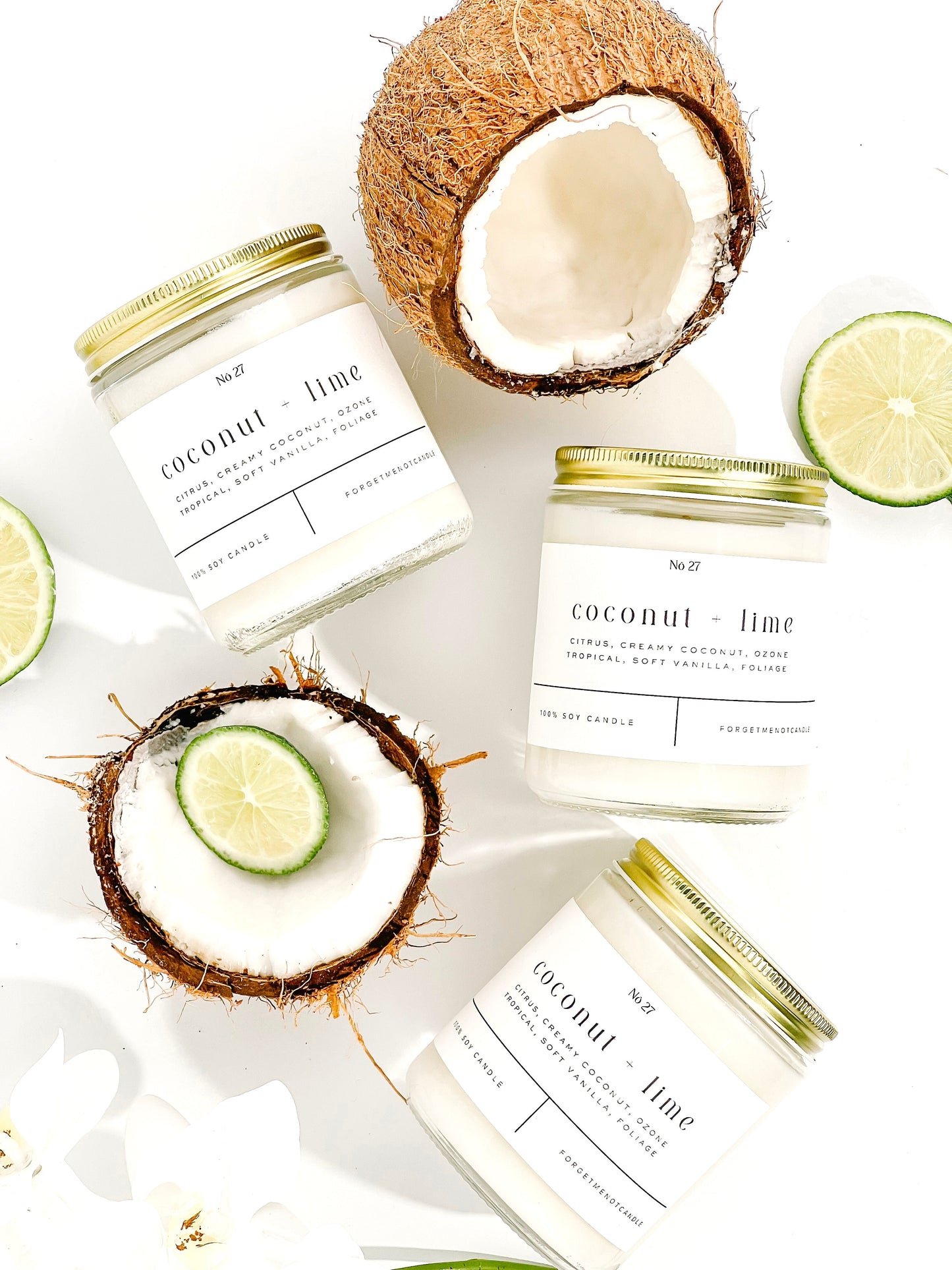 Coconut + Lime 9 oz Glass Candle - Sold as Case of 12