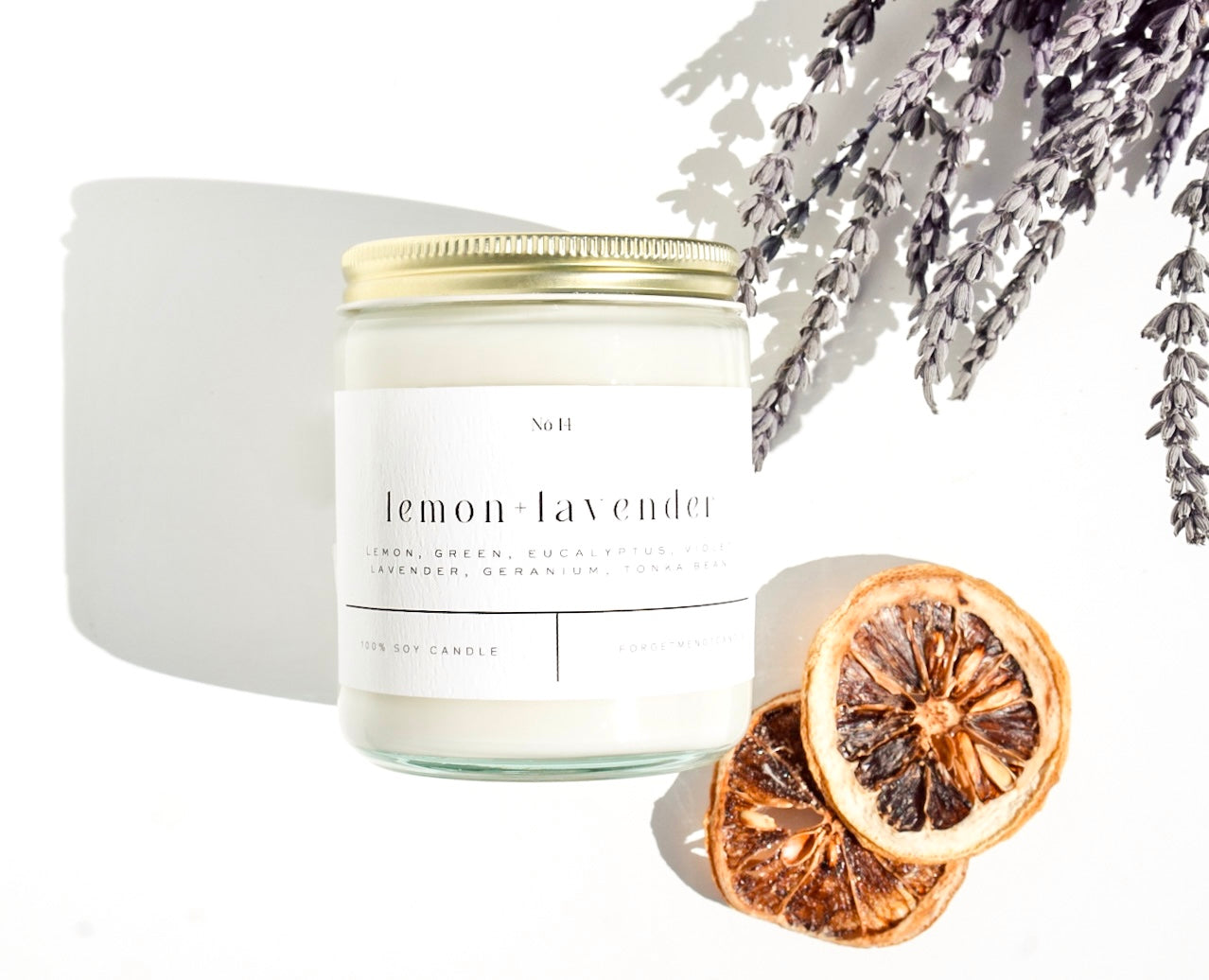 Lemon + Lavender 9 oz Glass Candle - Sold as Case of 12