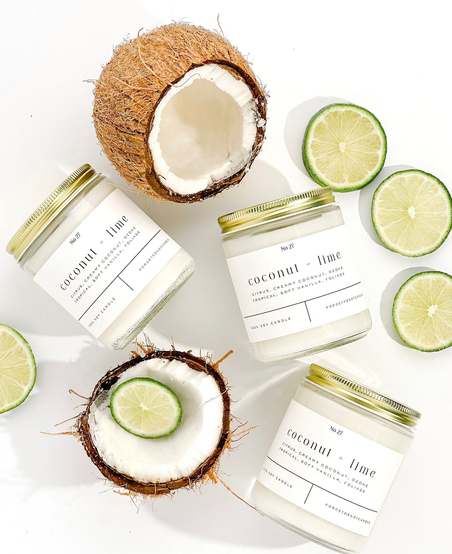 Coconut + Lime 9 oz Glass Candle - Sold as Case of 12