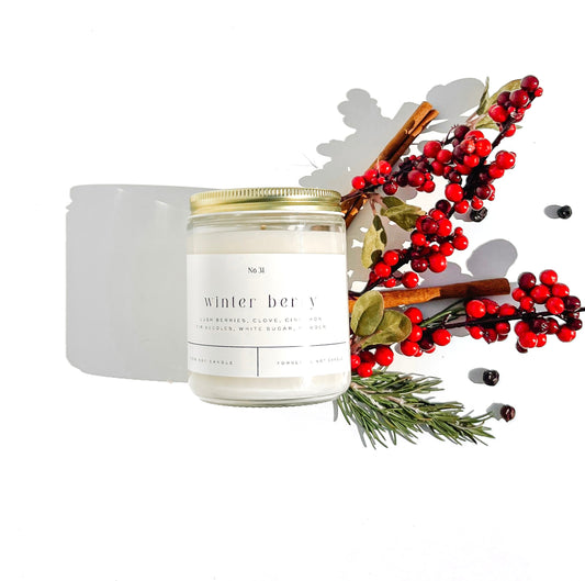 Winter Berry 9 oz Glass Candle