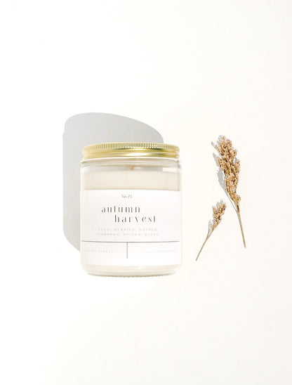Autumn Harvest 9 oz Glass Candle - Sold as Case of 6