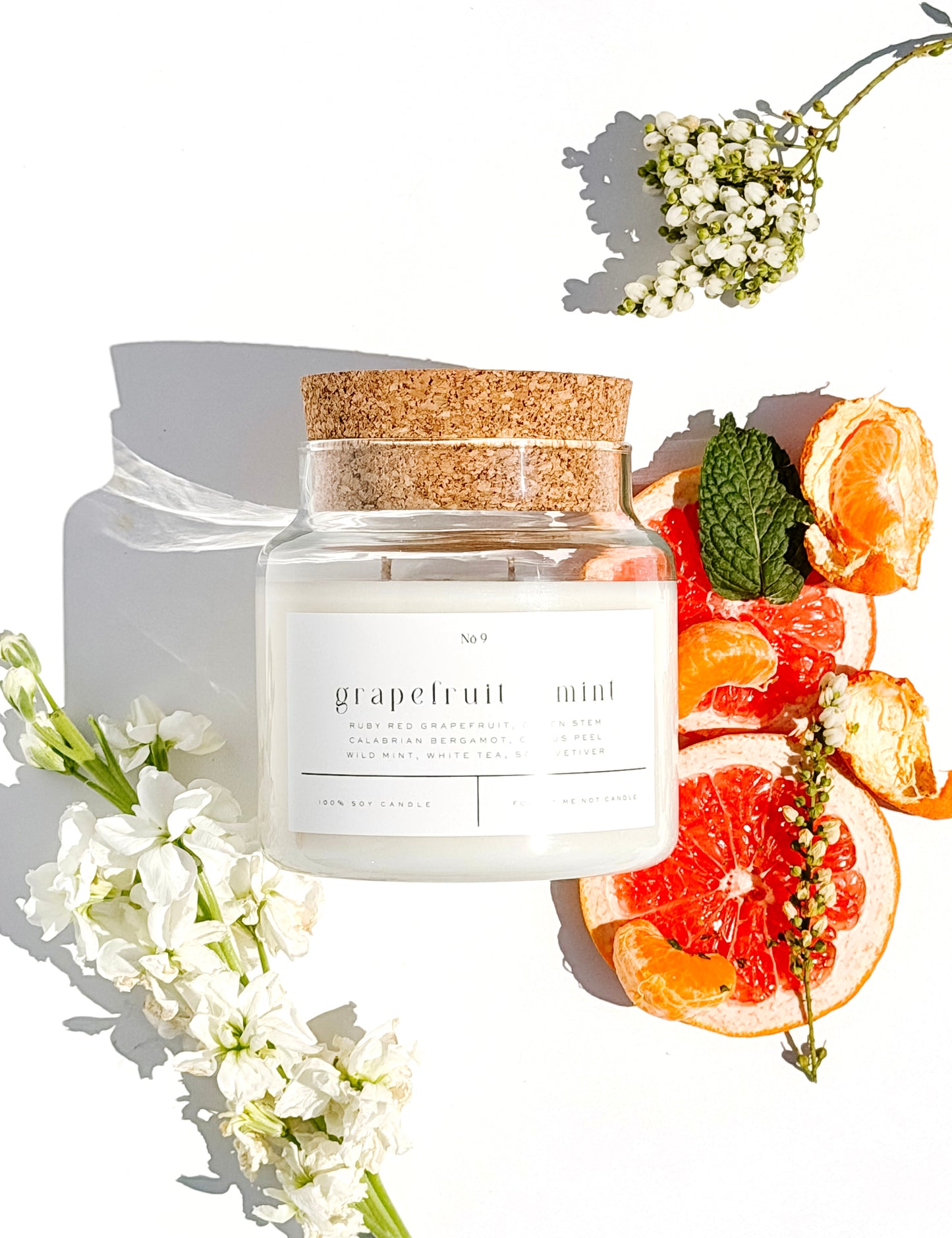 Grapefruit + Mint 22 oz Glass Candle