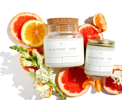 Grapefruit + Mint 22 oz Glass Candle
