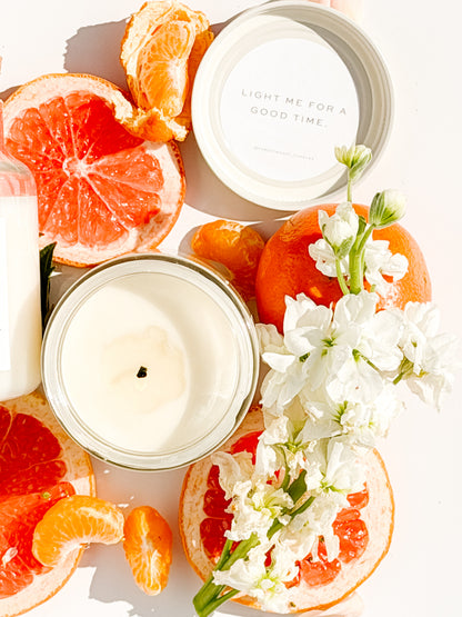 grapefruit + mint 9 oz glass candle