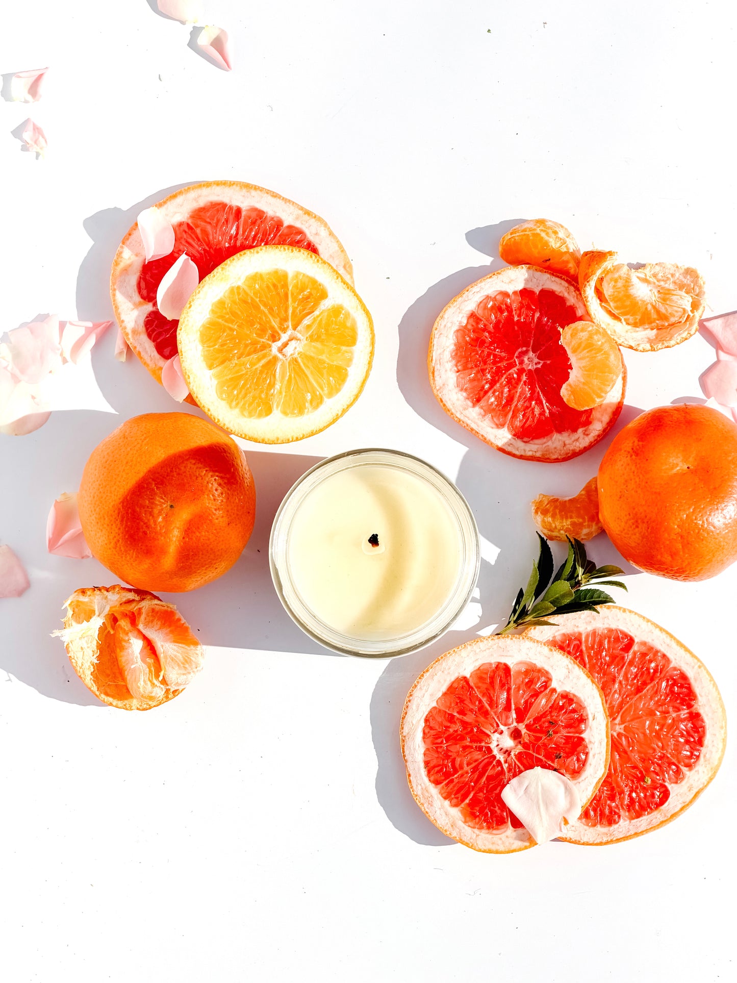 grapefruit + mint 9 oz glass candle
