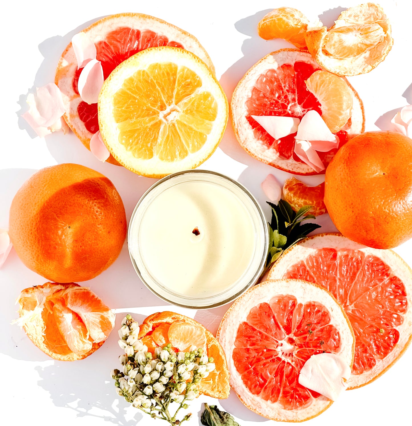 grapefruit + mint 9 oz glass candle