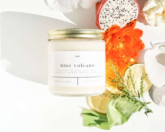 Blue Volcano 9 oz Glass Candle