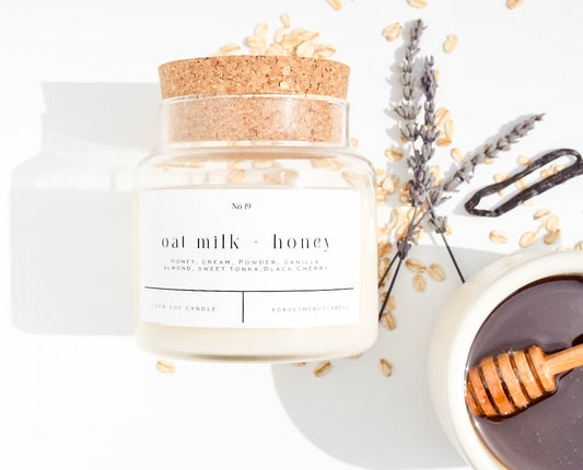 Oat Milk + Honey 22 oz Glass Candle