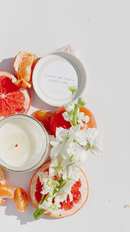 grapefruit + mint 9 oz glass candle